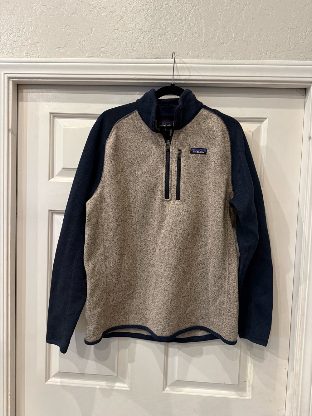 Patagonia Better Sweater 1/4 Zip Fleece Pullover Mens Large Two Tone Blue Gray L